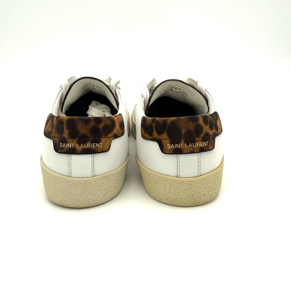 Saint Laurent Women's Court Classic Sneaker Shoes US Size 6 EU 36 White Leopard - Picture 4 of 10